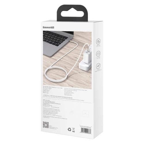 Baseus Type-C - Type-C cable Cafule Series Metal Fast charge/data 100W (20V/5A) 2m White (CATJK-D02)