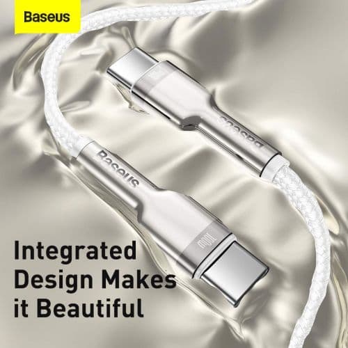 Baseus Type-C - Type-C cable Cafule Series Metal Fast charge/data 100W (20V/5A) 2m White (CATJK-D02)