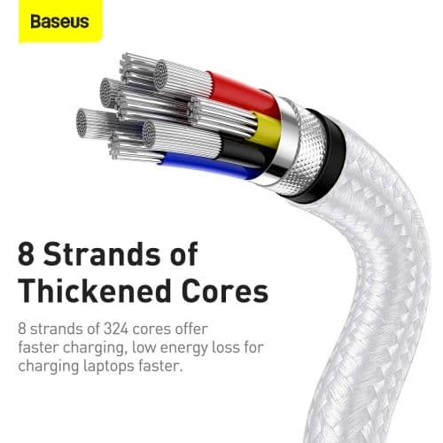 Baseus Type-C - Type-C cable Cafule Series Metal Fast charge/data 100W (20V/5A) 2m White (CATJK-D02)