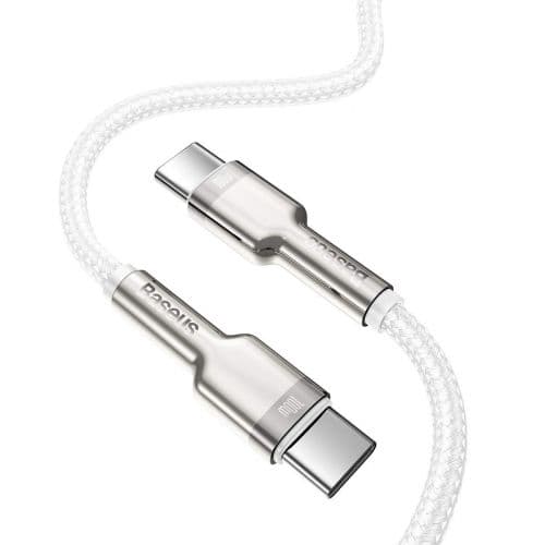 Baseus Type-C - Type-C cable Cafule Series Metal Fast charge/data 100W (20V/5A) 2m White (CATJK-D02)