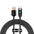 Miniatyrbillede 1 af 6: CABLU alimentare si date Baseus, Dynamic Fast Charging Data Cable pt. smartphone, USB (T) la USB Type-C (T), 66W, braided, 2m, negru, "CASX020101" (in