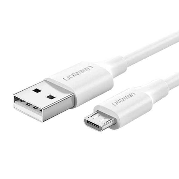 CABLU alimentare si date Ugreen, "US289", Fast Charging Data Cable pt. smartphone, USB la Micro-USB, nickel plating, PVC, 1.5m, alb "60142" (timbru ve