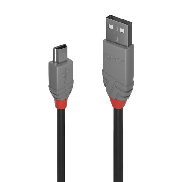 CABLU alimentare si date Lindy pt.smartphone  Mini-USB (T) la USB 2.0 (T), 0.5 m, PVC, negru, "LY-36721" (timbru verde 0.08 lei)