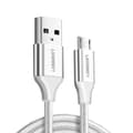 Miniatyrbild 3 av 7: CABLU alimentare si date Ugreen, "US290", Fast Charging Data Cable pt. smartphone, USB la Micro-USB, braided, 1.5m, alb "60152" (timbru verde 0.08 lei