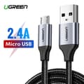 Miniatyrbild 4 av 7: CABLU alimentare si date Ugreen, "US290", Fast Charging Data Cable pt. smartphone, USB la Micro-USB, braided, 1.5m, negru "60147" (timbru verde 0.08 l
