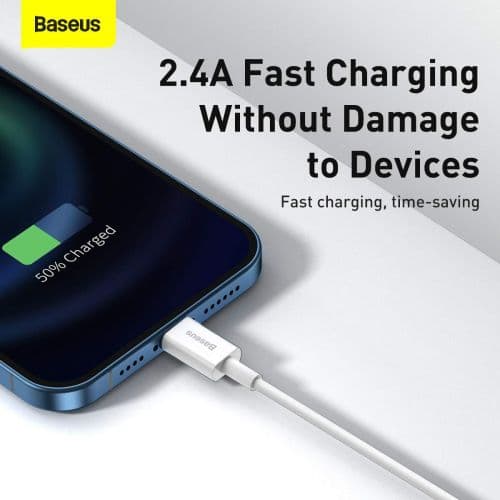 Baseus Lightning Superior Series cable, Fast Charging, Data 2.4A, 2m White (CALYS-C02)