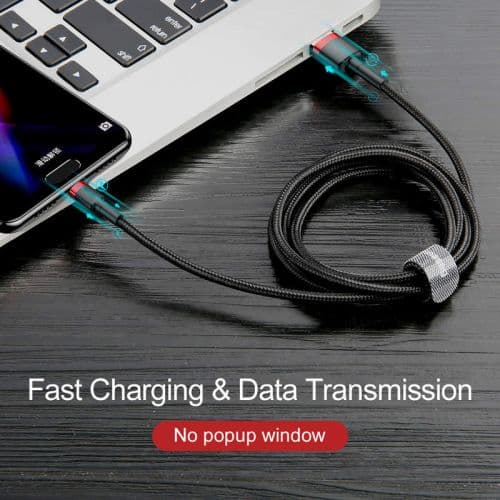 Baseus Type-C Cafule Cable 3A 1m Red + Black (CATKLF-B91)
