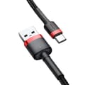 Miniatyrbilde 8 av 9: Baseus Type-C Cafule Cable 3A 1m Red + Black (CATKLF-B91)