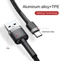 Miniatyrbillede 4 af 9: USB-C cable Baseus Cafule 3A 1m (gray & black)