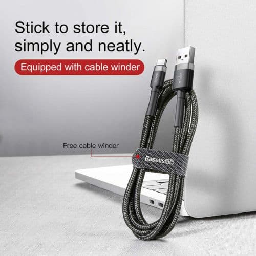 USB-C cable Baseus Cafule 3A 1m (gray & black)