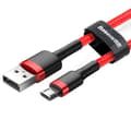 Miniatyrbild 9 av 9: Baseus Micro USB Cafule Cable 1.5A 2m Red + Red (CAMKLF-C09)