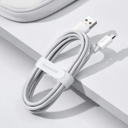 Baseus Simple Wisdom Data Cable Kit USB to Micro 2.1A (2PCS/Set) 1.5m White