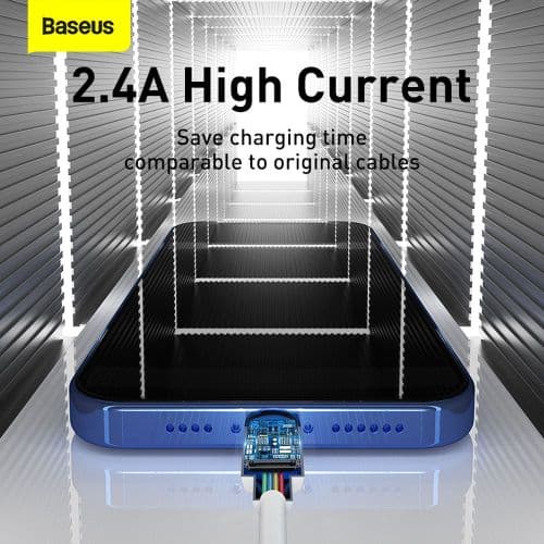 Baseus Lightning Simple Wisdom cable (2pcs/set) 2.4A 1.5m White (TZCALZJ-02)