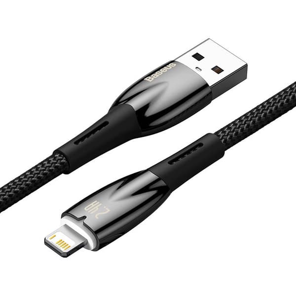 USB cable for Lightning Baseus Glimmer Series, 2.4A, 1m (Black)