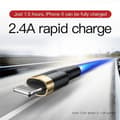 Miniatyrbild 6 av 11: Baseus Lightning Cafule Cable 1.5A 2m Gold + Black (CALKLF-CV1)