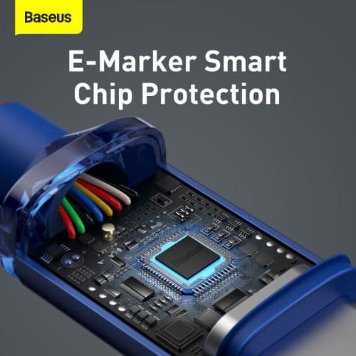 Baseus Type-C - Type-C Crystal Shine series fast charging data cable 100W 1.2m Blue (CAJY000603)