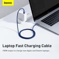 Miniatyrbilde 8 av 11: Baseus Type-C - Type-C Crystal Shine series fast charging data cable 100W 1.2m Blue (CAJY000603)