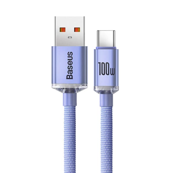 Baseus Crystal Shine cable USB to USB-C, 5A, 1.2m (purple)