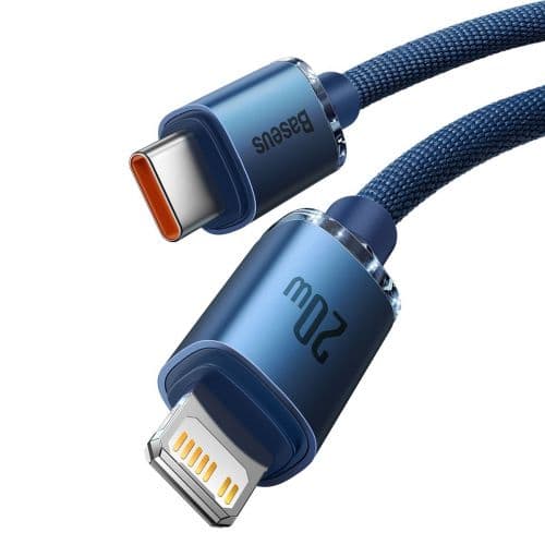 Baseus Type-C - Lightning cable, Crystal Shine Series Fast Charging Data Cable 20W 1.2m Blue (CAJY000203)