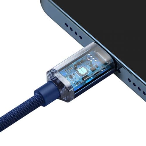 Baseus Type-C - Lightning cable, Crystal Shine Series Fast Charging Data Cable 20W 1.2m Blue (CAJY000203)