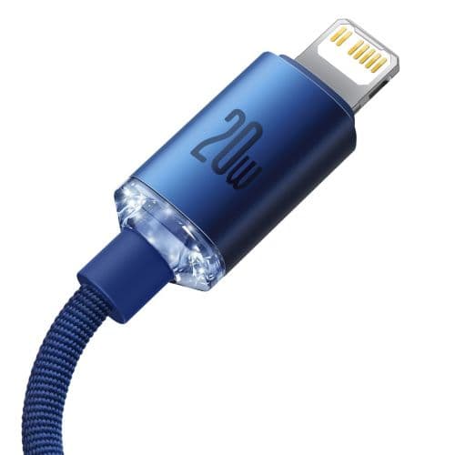 Baseus Type-C - Lightning cable, Crystal Shine Series Fast Charging Data Cable 20W 1.2m Blue (CAJY000203)