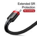 Miniatyrbillede 3 af 11: Baseus Type-C Cafule cable 2A, 3m Red/Black (CATKLF-U91)