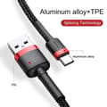 Miniatyrbillede 9 af 11: Baseus Type-C Cafule cable 2A, 3m Red/Black (CATKLF-U91)