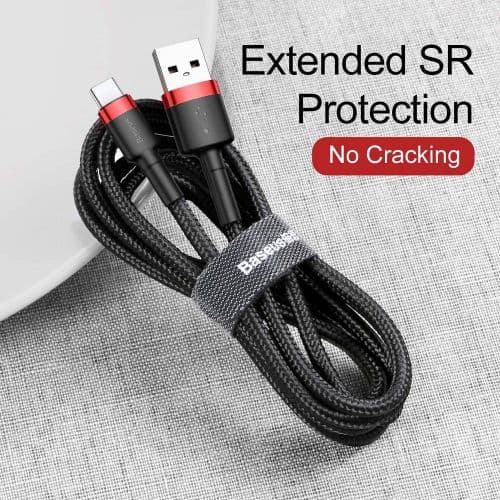 Baseus Type-C Cafule cable 2A, 3m Red/Black (CATKLF-U91)