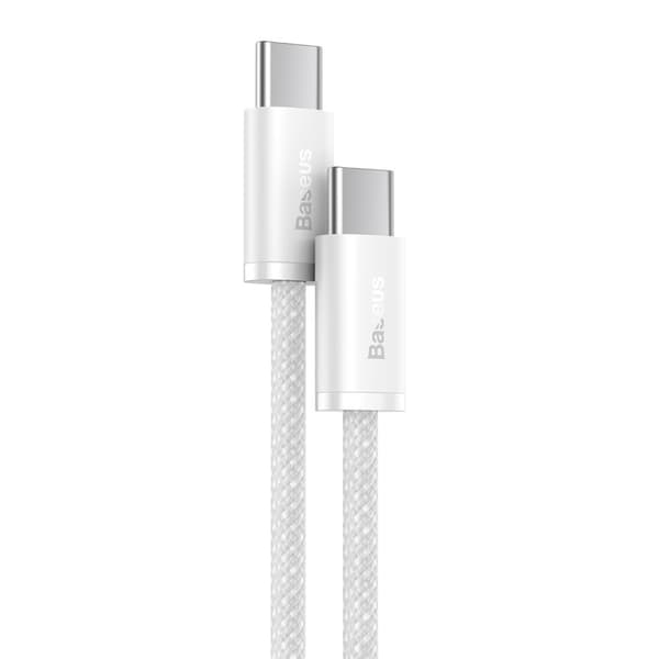 CABLU alimentare si date Baseus Dynamic, Fast Charging Data Cable pt. smartphone, USB Type-C la USB Type-C PD 100W, braided, 1m, alb "CALD000202" (tim