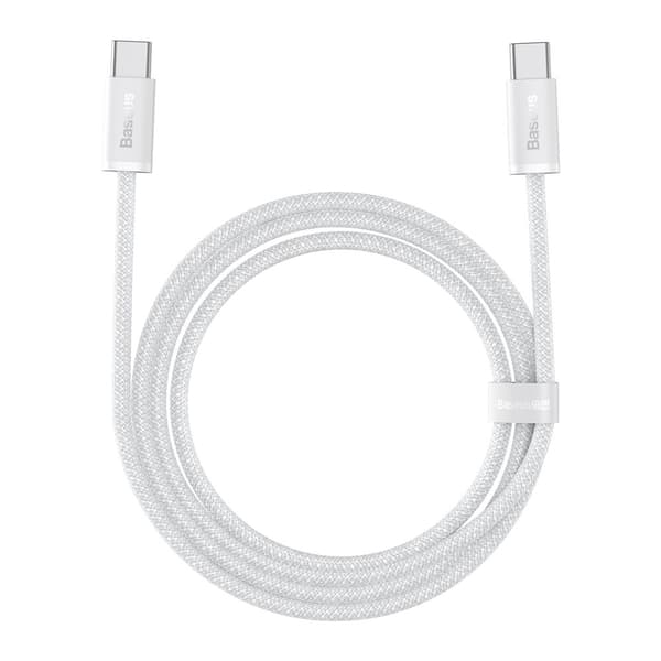 CABLU alimentare si date Baseus Dynamic, Fast Charging Data Cable pt. smartphone, USB Type-C la USB Type-C PD 100W, braided, 1m, alb "CALD000202" (tim