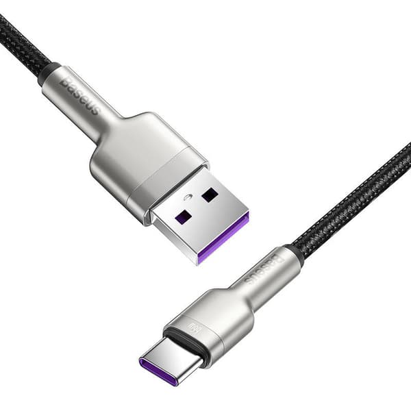 CABLU alimentare si date Baseus Cafule Series, Fast Charging Data Cable pt. smartphone, USB la USB Type-C 66W, braided, 1m, negru "CAKF000101" (timbru