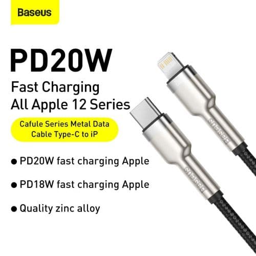 Baseus Type-C - Lightning Cafule Series Metal data cable PD 20W 1m Black (CATLJK-A01)