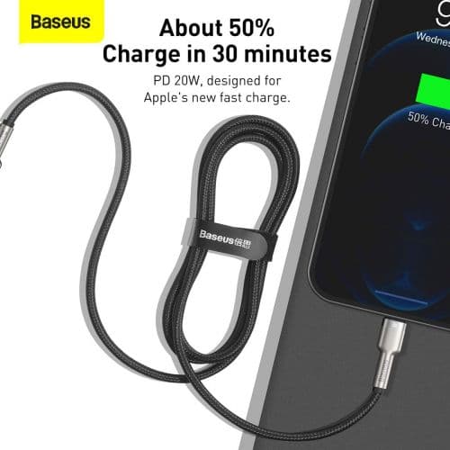 Baseus Type-C - Lightning Cafule Series Metal data cable PD 20W 1m Black (CATLJK-A01)