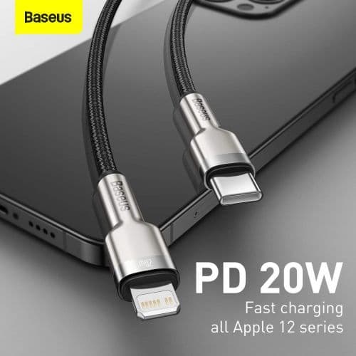Baseus Type-C - Lightning Cafule Series Metal data cable PD 20W 1m Black (CATLJK-A01)