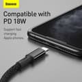 Miniatyrbild 8 av 11: Baseus Type-C - Lightning High Density Braided Fast charging cable PD 20W 1m Black (CATLGD-01)