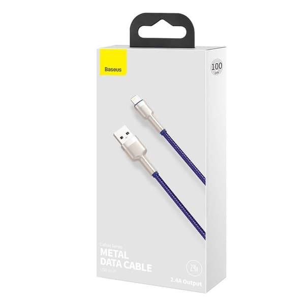 CABLU alimentare si date Baseus Cafule Metal, Fast Charging Data Cable pt. smartphone, USB la Lightning Iphone 2.4A, braided, 1m, violet "CALJK-A05" (
