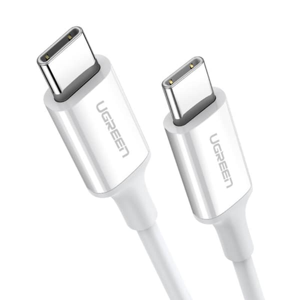 CABLU alimentare si date Ugreen, "US264", Fast Charging Data Cable pt. smartphone, USB Type-C la USB Type-C 60W/3A, nickel plating, PVC, 2m, alb "6052