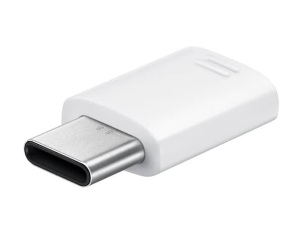 Adaptor USB smartphone Samsung, USB Type-C (T) la Micro-USB (M), alb, "EE-GN930BWEGWW" (timbru verde 0.08 lei)