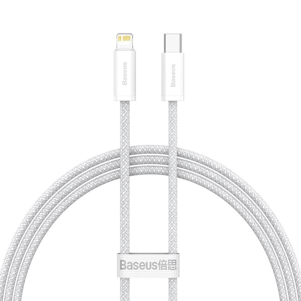 CABLU alimentare si date Baseus Dynamic, Fast Charging Data Cable pt. smartphone, USB Type-C la Lightning Iphone PD 20W, braided, 1m, alb "CALD000002"