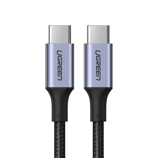 CABLU alimentare si date Ugreen, "US316", Fast Charging Data Cable pt. smartphone, USB Type-C la USB Type-C 100W/5A, braided, 2m, negru "70429" (timbr