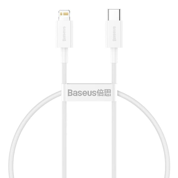 CABLU alimentare si date Baseus Superior, Fast Charging Data Cable pt. smartphone, USB Type-C la Lightning Iphone PD 20W, 0.25m, alb "CATLYS-02" (timb