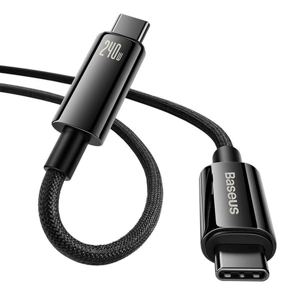 Baseus Type-C to Type-C Tungsten Gold Series Cable 480Mb/s, 240W, 1m, Black (CAWJ040001)