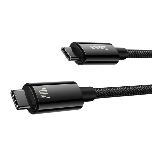 Baseus Type-C to Type-C Tungsten Gold Series Cable 480Mb/s, 240W, 1m, Black (CAWJ040001)