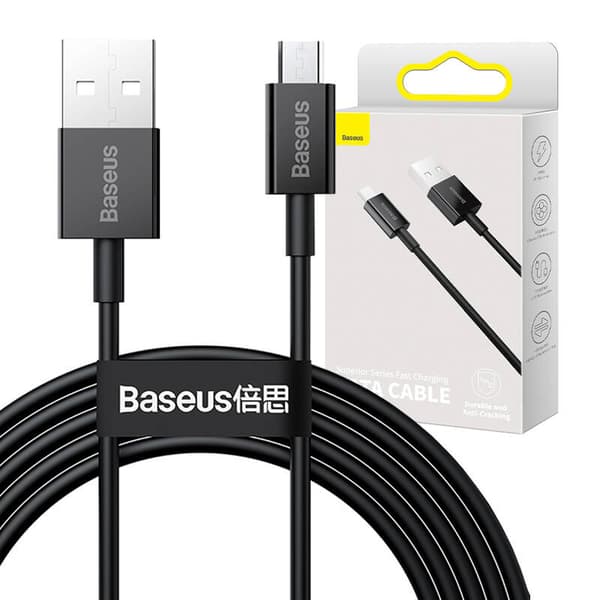 CABLU alimentare si date Baseus Superior, Fast Charging Data Cable pt. smartphone, USB la Micro-USB 2A, 2m, negru "CAMYS-A01" (timbru verde 0.08 lei)