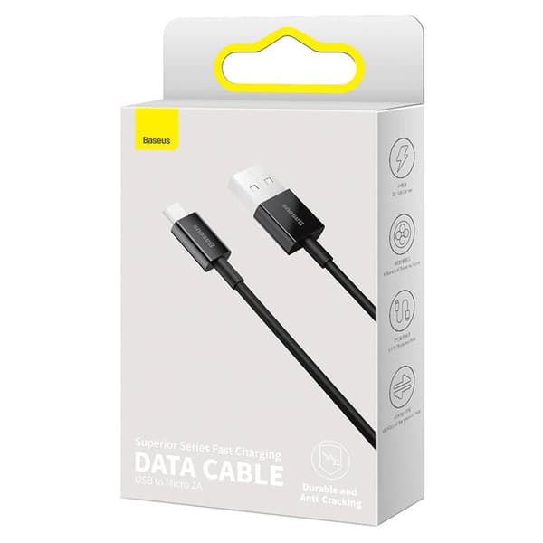 CABLU alimentare si date Baseus Superior, Fast Charging Data Cable pt. smartphone, USB la Micro-USB 2A, 2m, negru "CAMYS-A01" (timbru verde 0.08 lei)