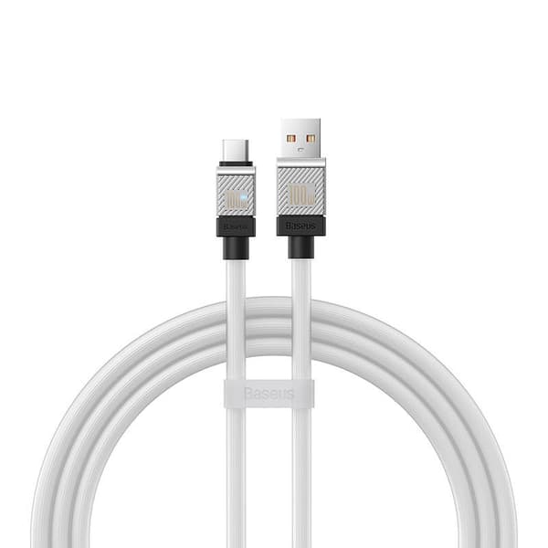 CABLU alimentare si date Baseus, Fast Charging Data Cable pt. smartphone, USB (T) la USB Type-C (T), 100W, 1m, alb, "CAKW000602" (include TV 0.18lei)