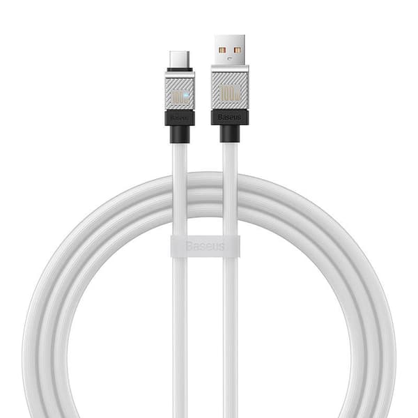 CABLU alimentare si date Baseus, Fast Charging Data Cable pt. smartphone, USB (T) la USB Type-C (T), 100W, 1m, alb, "CAKW000602" (include TV 0.18lei)