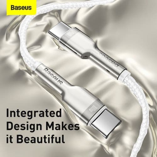 Baseus Type-C - Type-C cable Cafule Series Metal Fast charge/data 100W (20V/5A) 1m White (CATJK-C02)