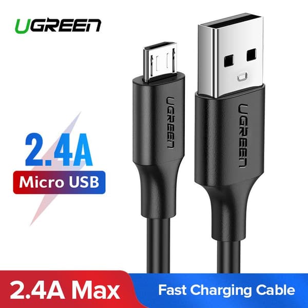 CABLU alimentare si date Ugreen, "US289", Fast Charging Data Cable pt. smartphone, USB la Micro-USB, nickel plating, PVC, 1m, negru "60136" (timbru ve