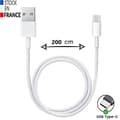 Miniatyrbild 2 av 4: USB typ C-kabel för Motorola Edge 40 - Snabbladdning-synkroniserad dataöverföring - 2 meter kabel